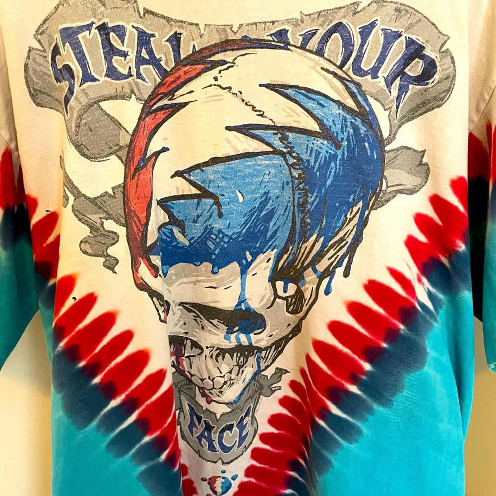 Vintage Grateful Dead Steal Your Face Liquid Blue Tie Dyed T-shirt